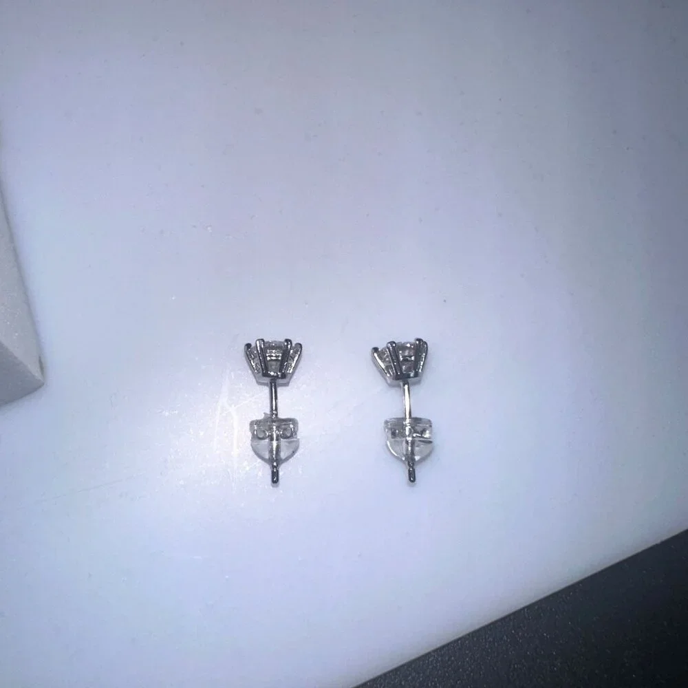 Moissanite Stud Earrings 0.5 Carat Sterling Silver